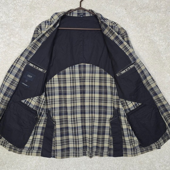 J Crew Ludlow Jacket Mens Large‎ Plaid 2 Button Unstructured Lightweight Blazer - Picture 5 of 14